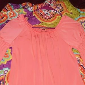 New direction coral pink blouse